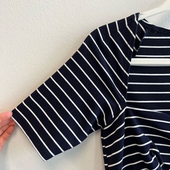 MISS SIXTY Navy White Striped Stretch A-line Midi Dress Women’s Size 4 - Picture 4 of 11